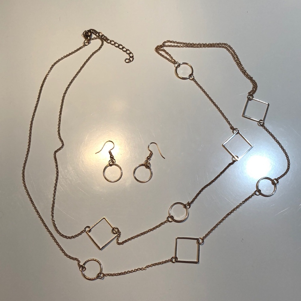 Paparazzi Geometric Long Necklace & Earrings